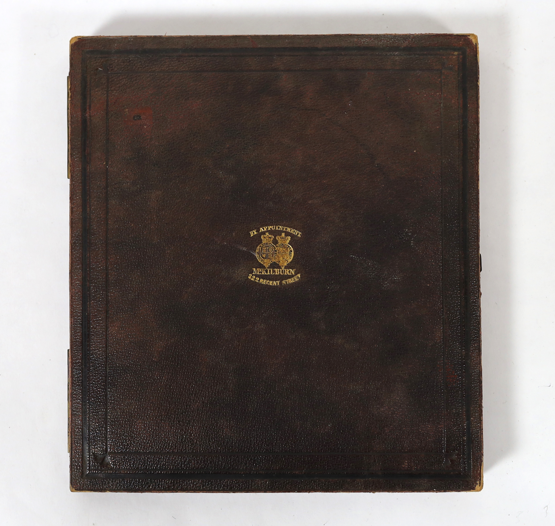 William Edward Kilburn (1818-1891), an overpainted albumen print on card of Sir William Napier, 17 x 13cm, case overall 23 x 21cm
